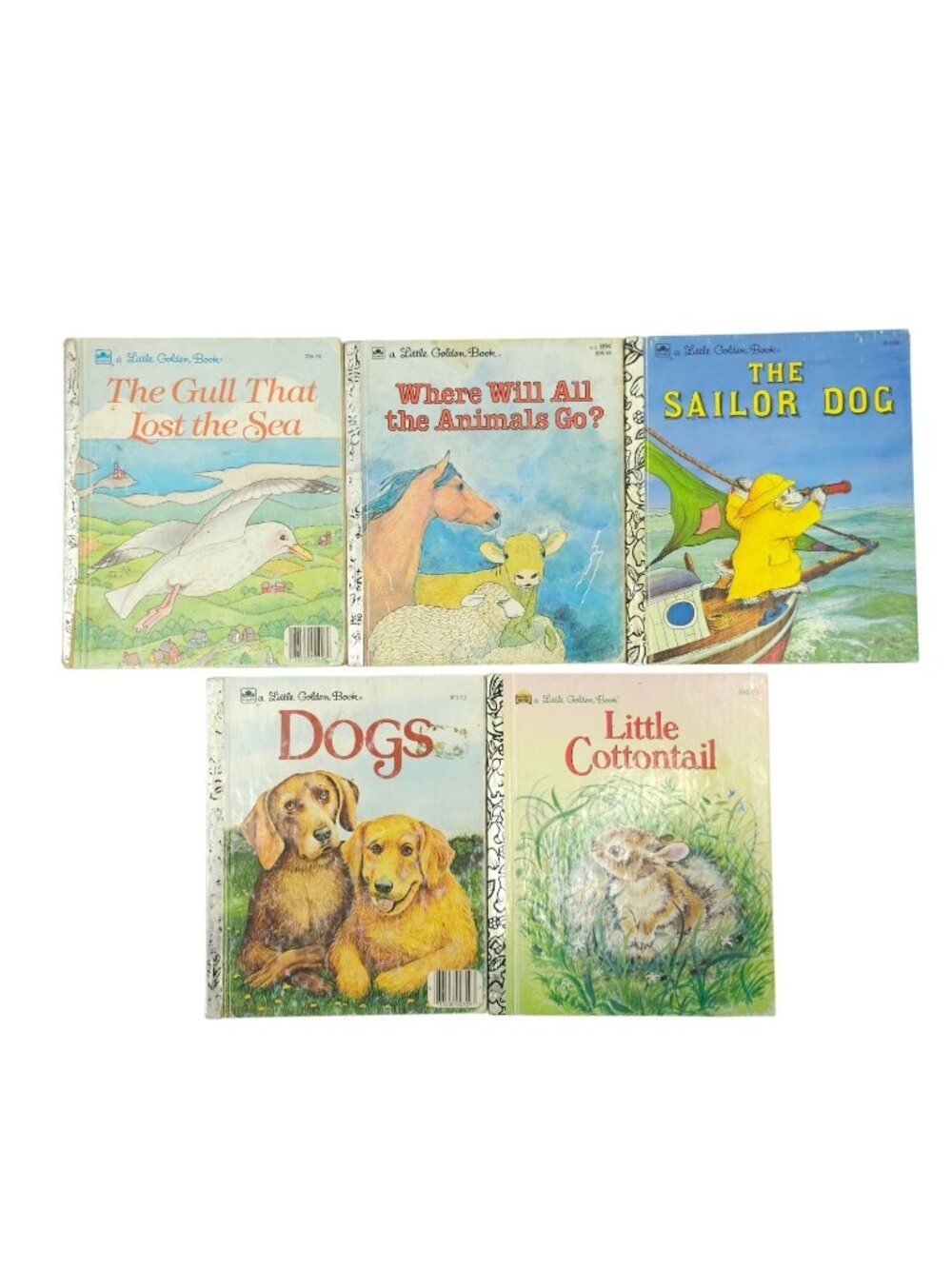 Little Golden Books Sailor Dog Gull Cottontail Animals Vtg 70s 80s 90s Lot of 5